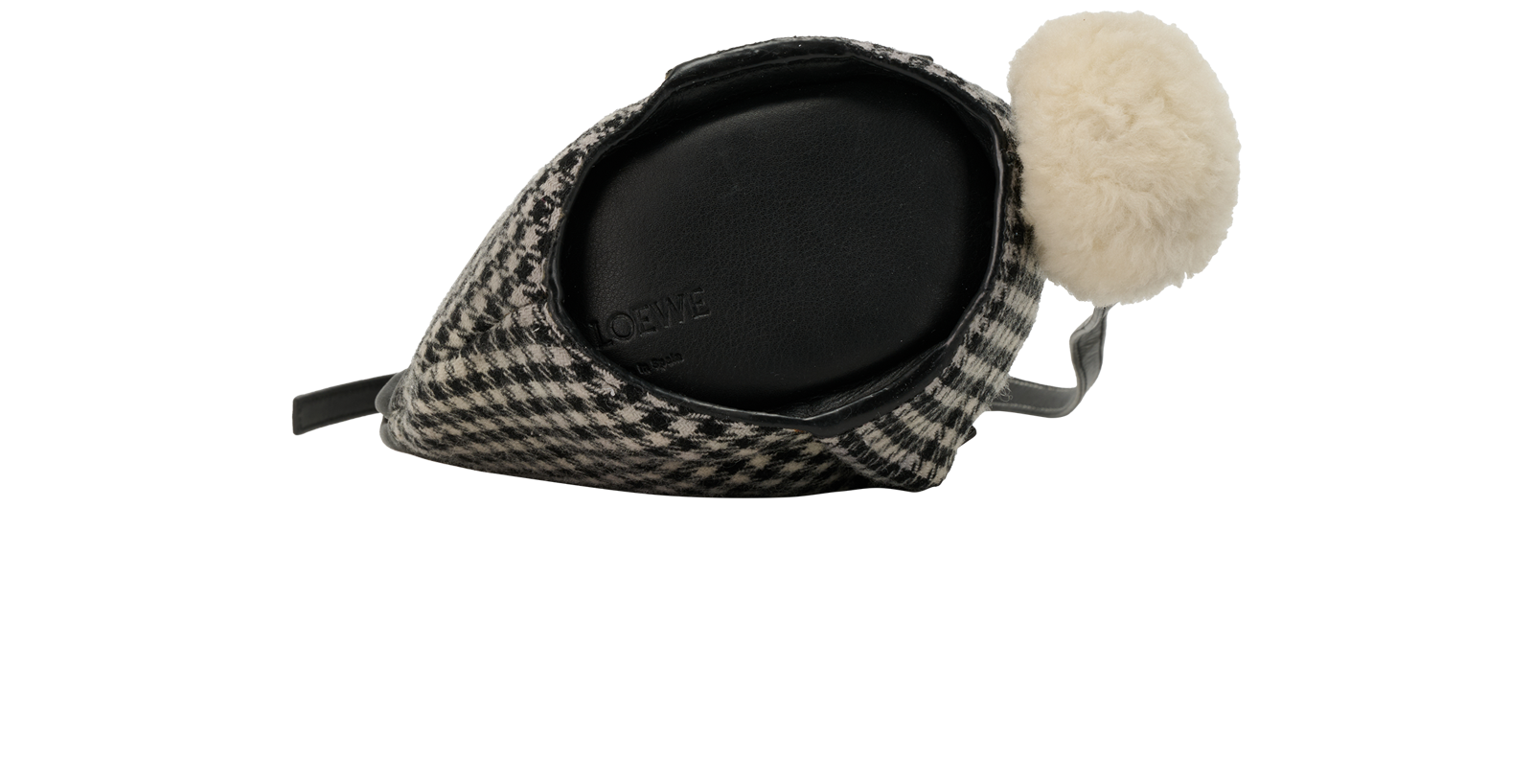 Mini Bunny Houndstooth Crossbody, &pound;495, Handbags, Black/White, Fabric/Leather, Top view